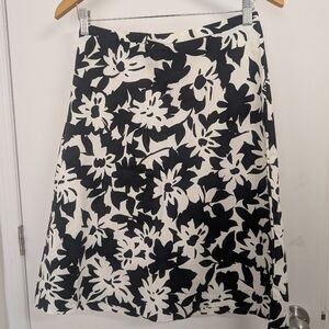 SIMONS BLACK AND WHITE COTTON MIDI SKIRT